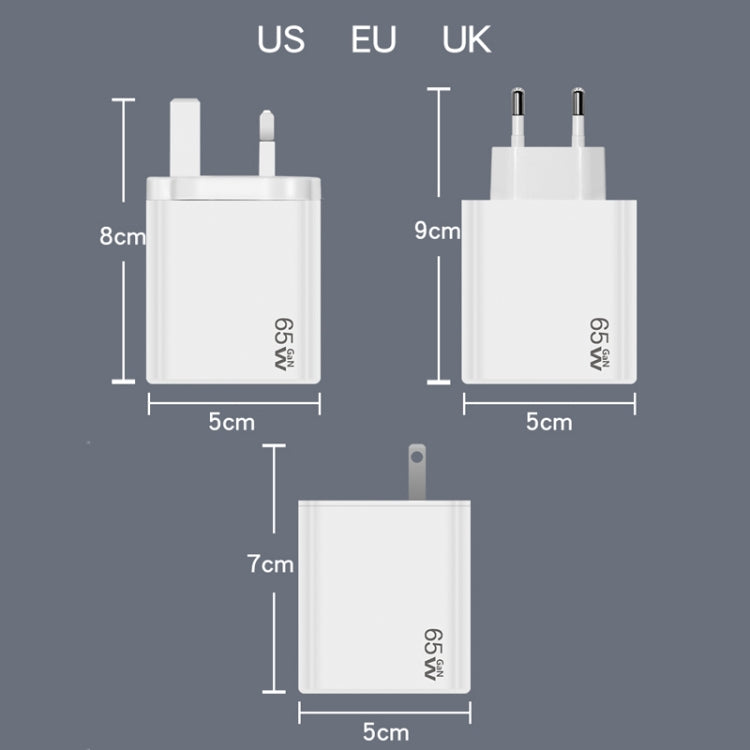 GaN PD48W Type-C PD3.0 + USB3.0 Notebook Adapter ，UK Plug(White)