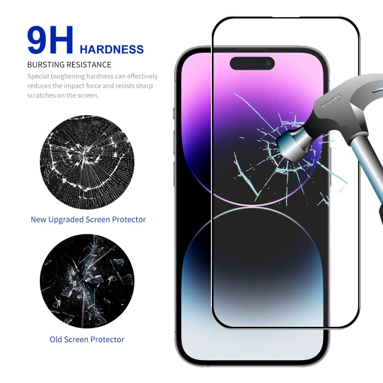 For iPhone 16 Pro 2pcs ENKAY Full Glue High Aluminum-silicon Tempered Glass Film