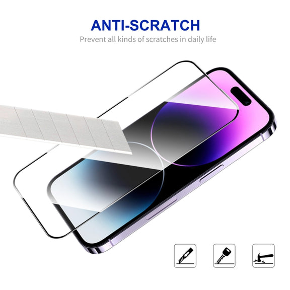 For iPhone 16 Plus 2pcs ENKAY Full Glue High Aluminum-silicon Tempered Glass Film