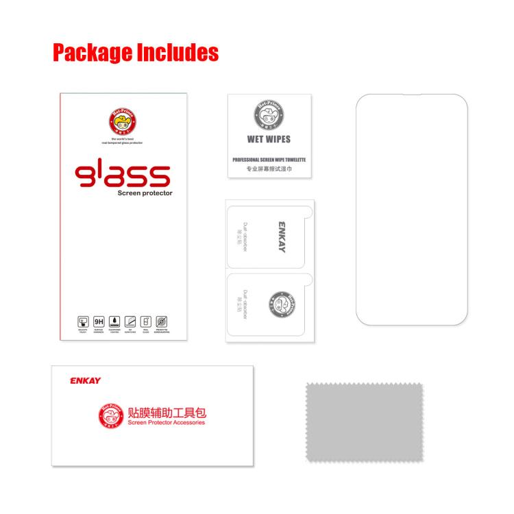 For iPhone 16e ENKAY Hat-Prince 0.26mm 9H 2.5D High Aluminum-silicon Tempered Glass Film