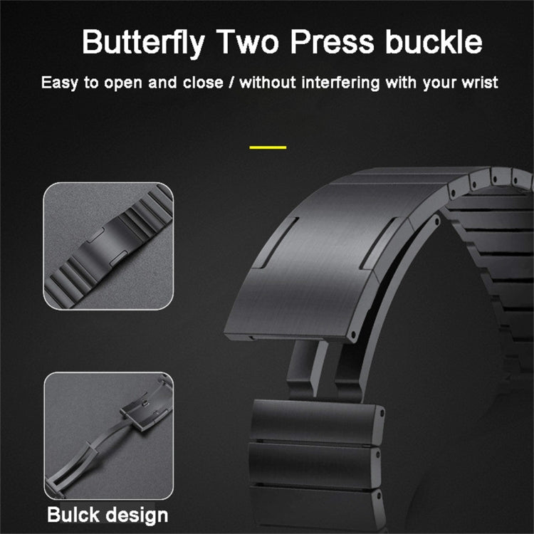 For Huawei Watch GT2 46mm Titanium Alloy Quick Release Watch Band(Black)