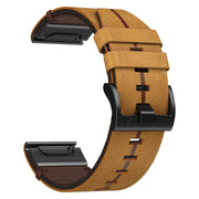 For Garmin Instinct Leather Textured 22mm Watch Band(Brown)