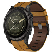 Compatible with Garmin Tactix 7 AMOLED 26mm Leather Textured Watch Band(Brown)