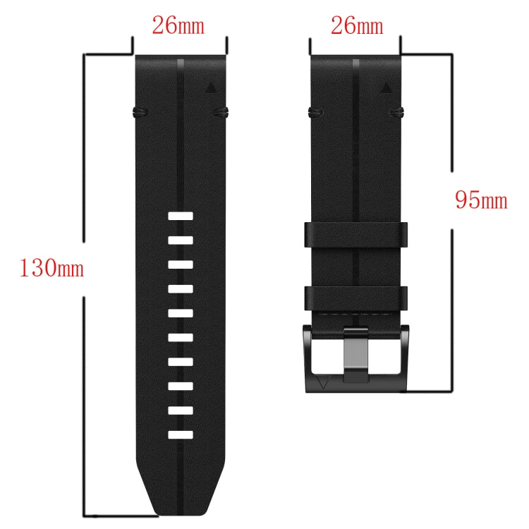 Compatible with Garmin D2 Charlie 26mm Leather Textured Watch Band(Black)