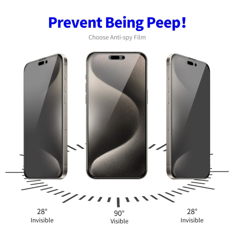 For iPhone 16 Pro 5pcs ENKAY Hat-Prince 28�� Anti-peeping Tempered Glass Protector Full Screen Film