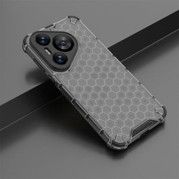 For Huawei Pura 70 Shockproof Honeycomb Phone Case(Black)