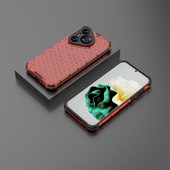 For Huawei Pura 70 Shockproof Honeycomb Phone Case(Red)