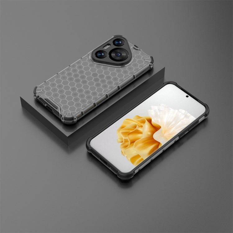 For Huawei Pura 70 Pro+ Shockproof Honeycomb Phone Case(Black)
