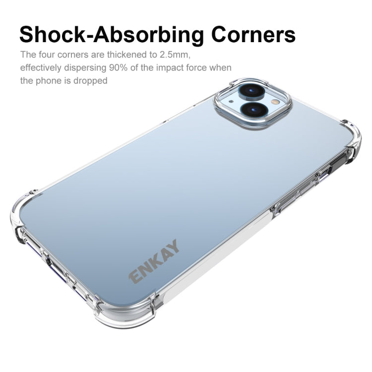 For iPhone 15 Plus ENKAY Hat-Prince Transparent TPU Shockproof Phone Case