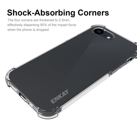 For iPhone 16e ENKAY Hat-Prince Transparent TPU Shockproof Phone Case