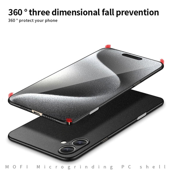 For iPhone 16 Plus MOFI Fandun Series Frosted PC Ultra-thin All-inclusive Phone Case(Gray)