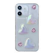 For iPhone 12 Love Epoxy TPU Phone Case(Pink)