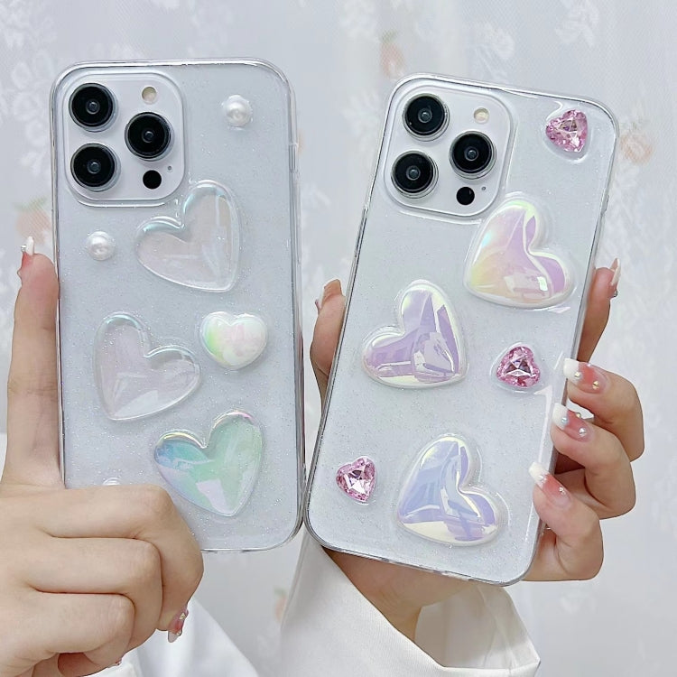 For iPhone 16 Pro Love Epoxy TPU Phone Case(Transparent)