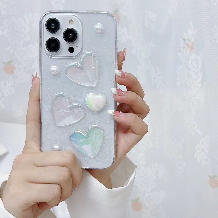 For iPhone 16 Pro Love Epoxy TPU Phone Case(Transparent)