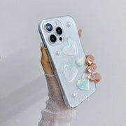 For iPhone 16 Plus Love Epoxy TPU Phone Case(Transparent)