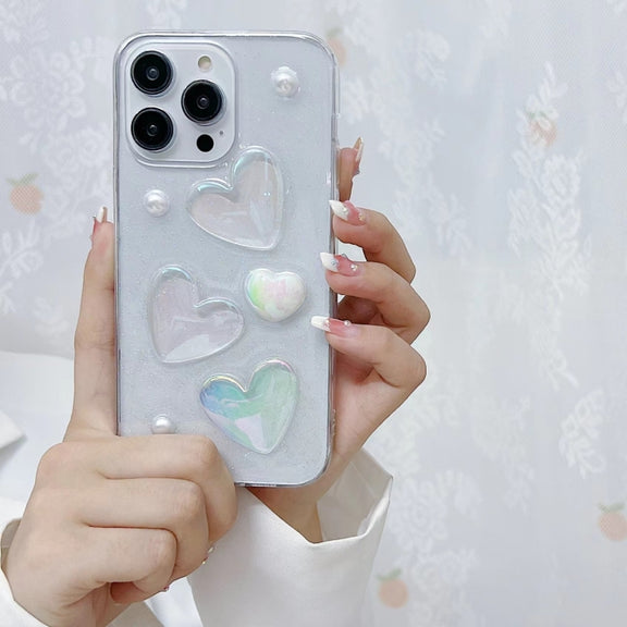For iPhone 16 Pro Max Love Epoxy TPU Phone Case(Pink)