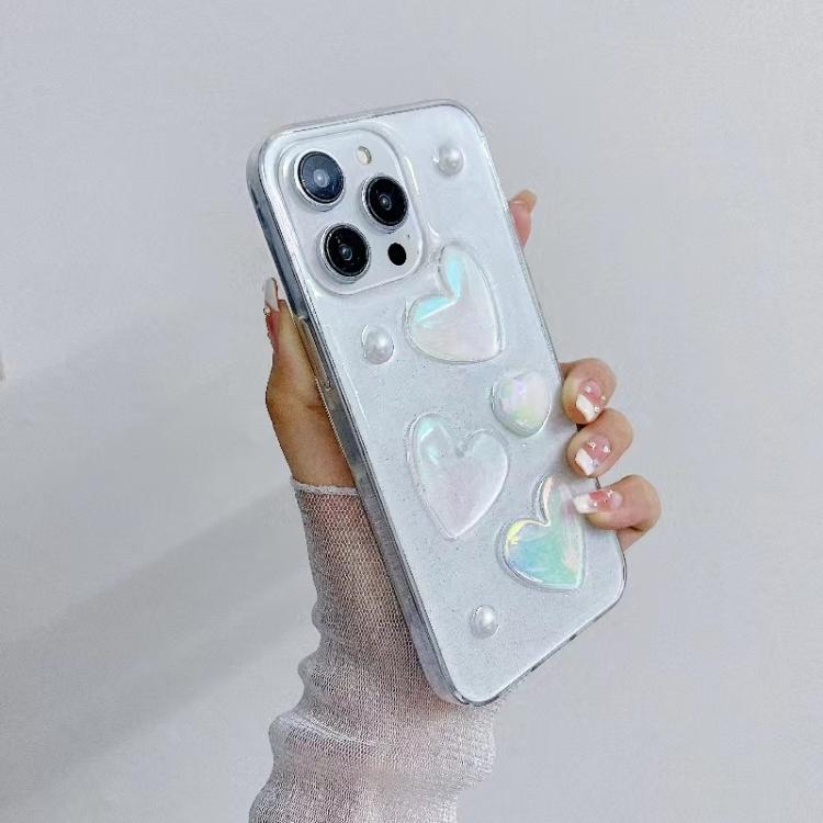 For iPhone 16e Love Epoxy TPU Phone Case(Transparent)