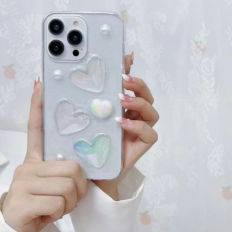 For iPhone 16e Love Epoxy TPU Phone Case(Transparent)