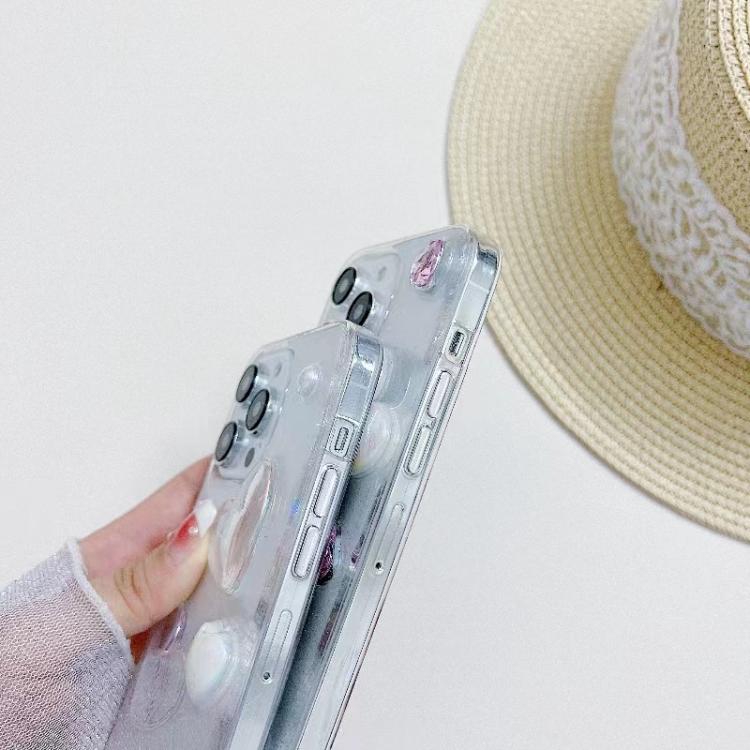 For iPhone 16e Love Epoxy TPU Phone Case(Transparent)
