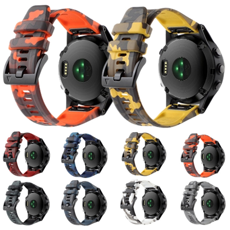 For Garmin Forerunner 965 22mm Camouflage Silicone Watch Band(Camouflage Red)