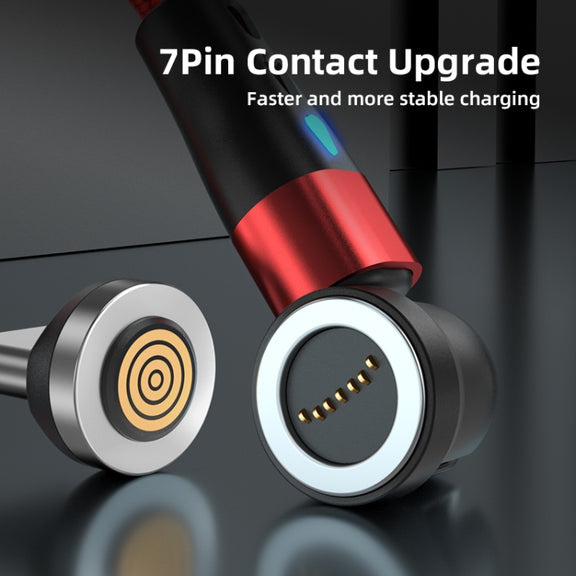 ENKAY 3 in 1 3A USB to Type-C / 8 Pin / Micro USB Magnetic 540 Degrees Rotating Fast Charging Cable, Length:2m(Black)