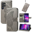 For Samsung Galaxy S25 Ultra 5G Butterfly Love Flower Embossed Leather Phone Case(Gray) - Galaxy S25 Ultra 5G Cases by PMC Jewellery | Online Shopping South Africa | PMC Jewellery | Buy Now Pay Later Mobicred