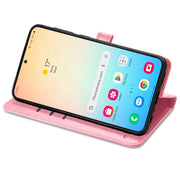 For Samsung Galaxy S25+ 5G Cat and Dog Embossed Leather Phone Case(Pink)