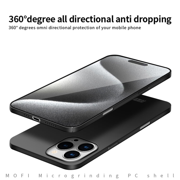 For iPhone 16 Pro MOFI Frosted PC Ultra-thin Hard Phone Case(Black)