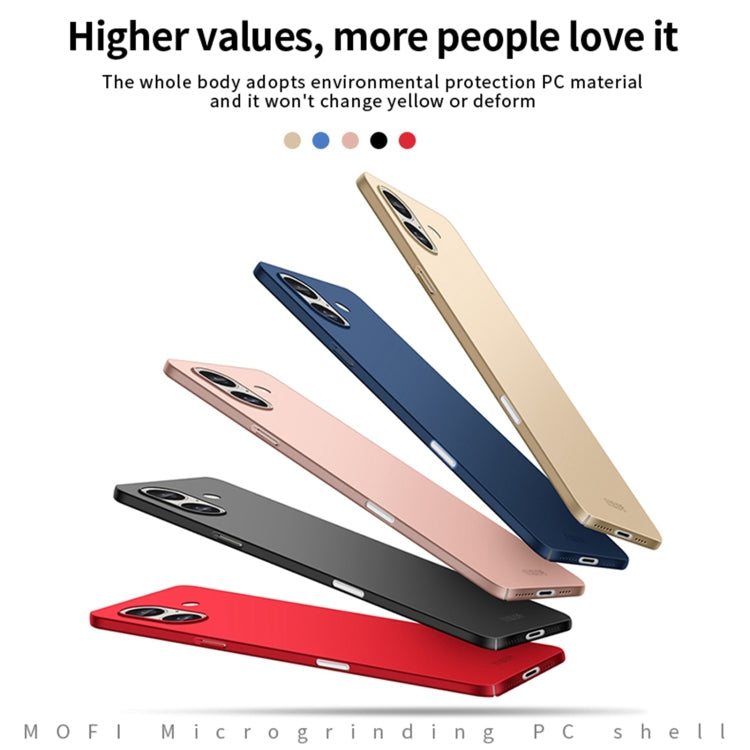 For iPhone 16 Plus MOFI Frosted PC Ultra-thin Hard Phone Case(Black)