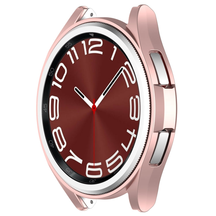 For Samsung Galaxy Watch 6 Classic 47mm Half Coverage Hollow PC Watch Protective Case(Rose Gold)