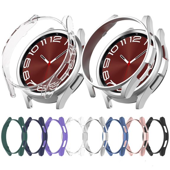 For Samsung Galaxy Watch 6 Classic 43mm Half Coverage Hollow PC Watch Protective Case(Silver)
