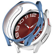 For Samsung Galaxy Watch6 Classic 47mm Electroplated TPU Half Pack Hollow Watch Protective Case(Blue) - Watch Cases by PMC TechLife | Online Shopping South Africa | PMC TechLife