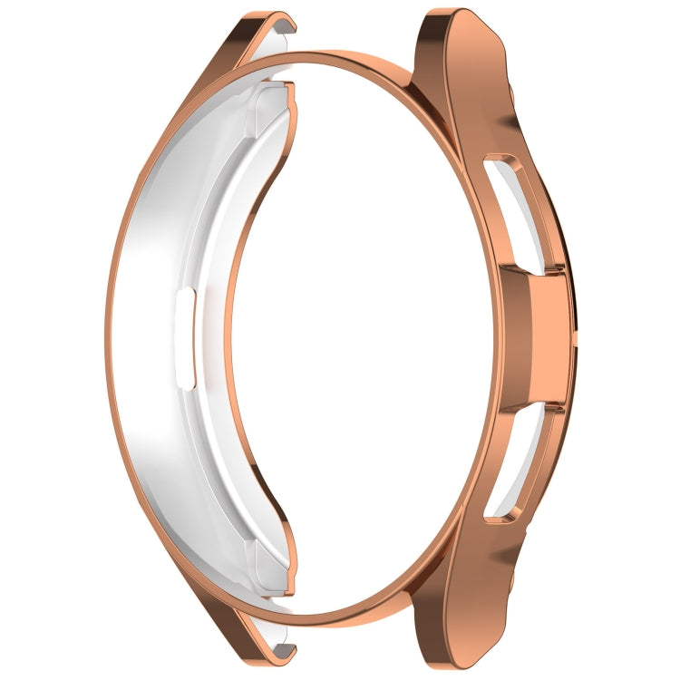 For Samsung Galaxy Watch6 Classic 43mm Electroplated TPU Half Pack Hollow Watch Protective Case(Rose Gold)