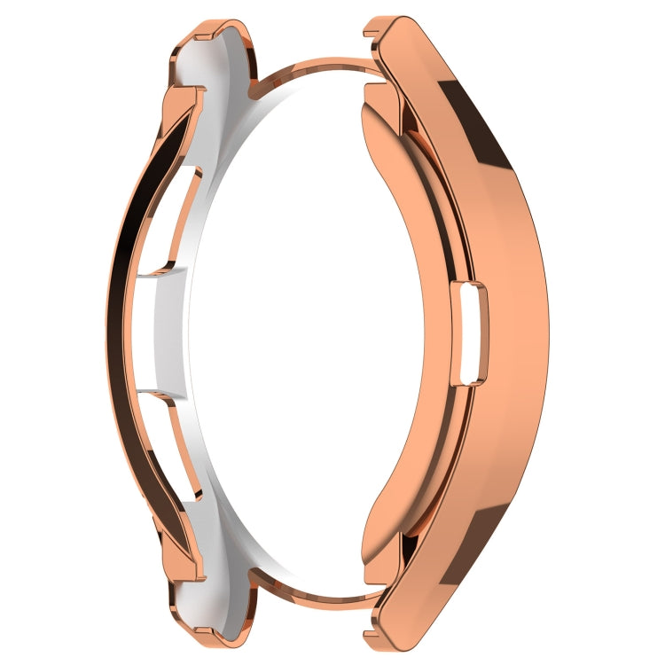 For Samsung Galaxy Watch6 Classic 43mm Electroplated TPU Half Pack Hollow Watch Protective Case(Rose Gold)