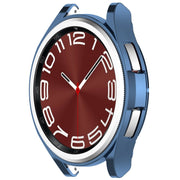 For Samsung Galaxy Watch6 Classic 43mm Electroplated TPU Half Pack Hollow Watch Protective Case(Blue)