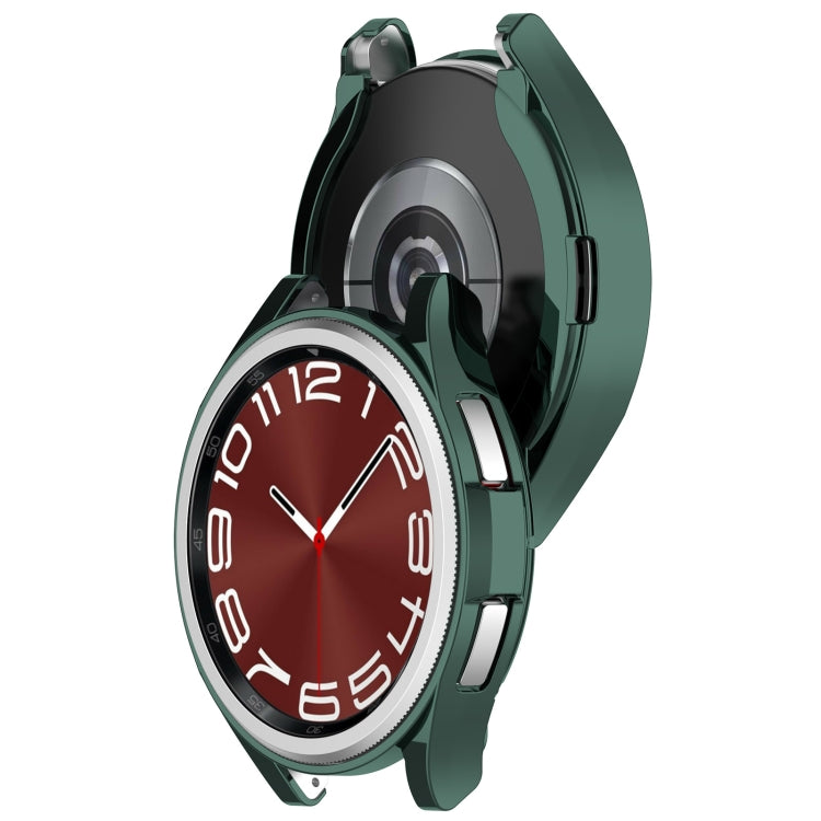 For Samsung Galaxy Watch6 Classic 43mm Electroplated TPU Half Pack Hollow Watch Protective Case(Green)