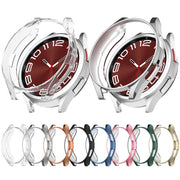 For Samsung Galaxy Watch6 Classic 43mm Electroplated TPU Half Pack Hollow Watch Protective Case(Rose Gold)