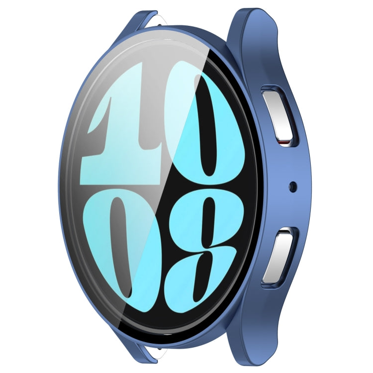 For Samsung Galaxy Watch6 40mm PC + Tempered Film Integrated Watch Protective Case(Blue)