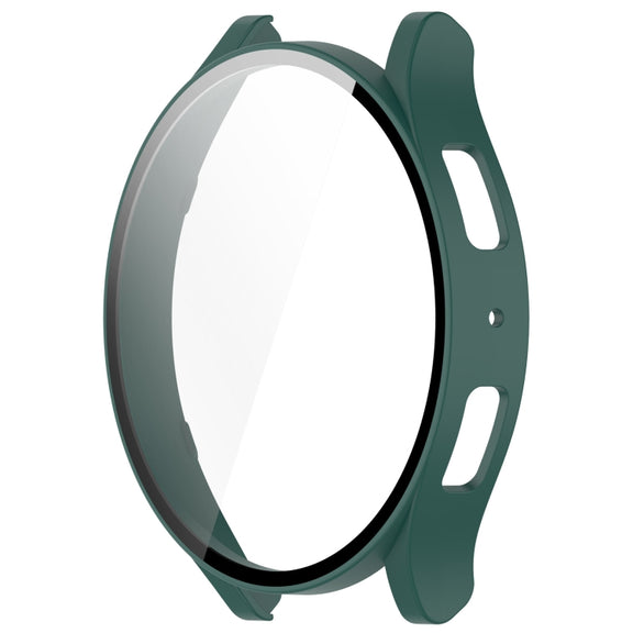 For Samsung Galaxy Watch6 40mm PC + Tempered Film Integrated Watch Protective Case(Green)