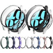 For Samsung Galaxy Watch6 40mm PC + Tempered Film Integrated Watch Protective Case(Blue)