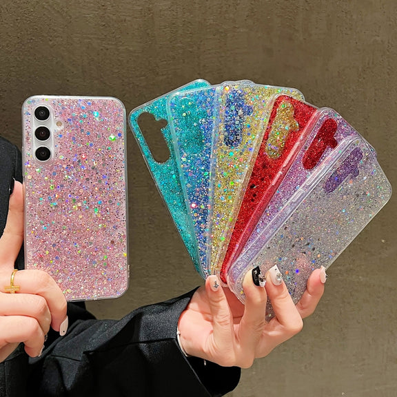 For Samsung Galaxy S24+ 5G Glitter Sequins Epoxy TPU Phone Case(Gold)