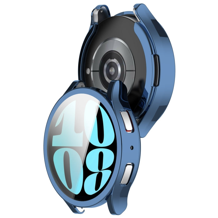 For Samsung Galaxy Watch6 44mm Full Coverage TPU Electroplated Watch Protective Case(Blue)