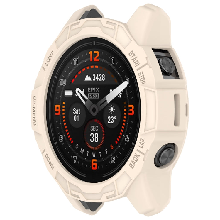 For Garmin Epix Pro 42mm / Fenix 7S / 7S Pro Armored TPU Half Wrapped Watch Protective Case(Starlight Color)