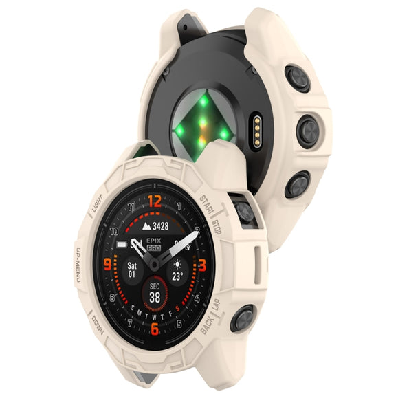 For Garmin Epix Pro 42mm / Fenix 7S / 7S Pro Armored TPU Half Wrapped Watch Protective Case(Starlight Color)