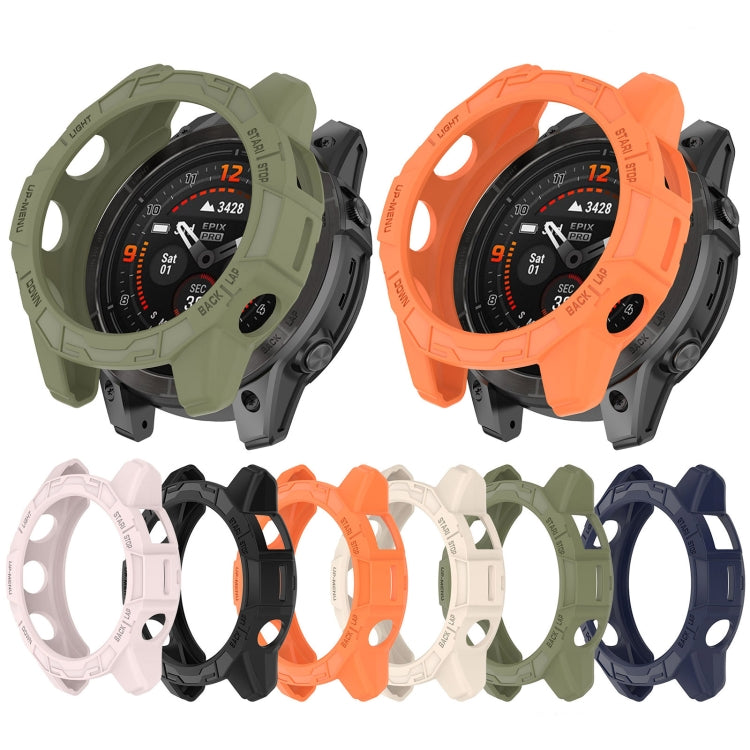 For Garmin Epix Pro 42mm / Fenix 7S / 7S Pro Armored TPU Half Wrapped Watch Protective Case(Orange)