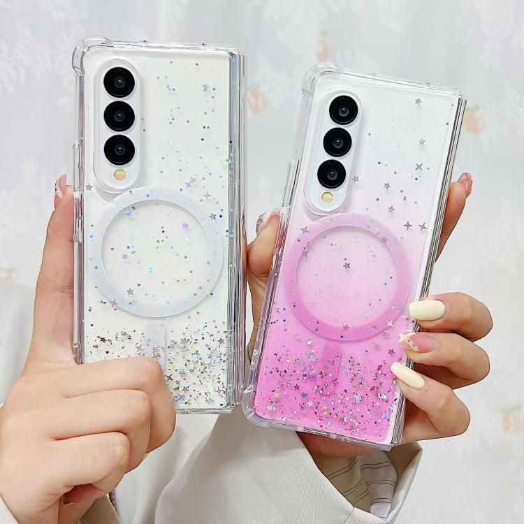 For Samsung Galaxy Z Fold5 Magsafe Glitter TPU Phone Protective Case(White)