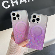 For iPhone 11 Pro Max MagSafe Glitter Hybrid Clear TPU Phone Case(Green)