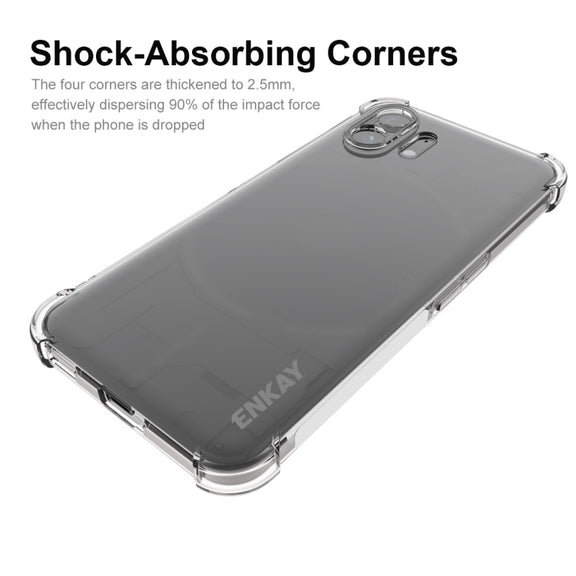 For Nothing Phone 2 ENKAY Transparent TPU Shockproof Phone Case with Glass Film