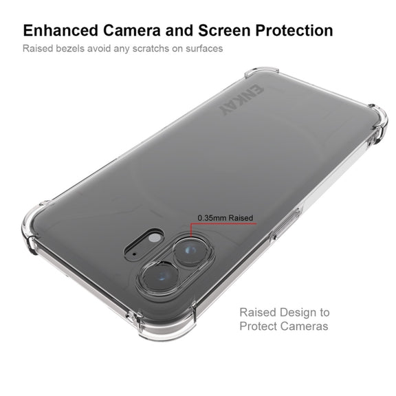 For Nothing Phone 2 ENKAY Transparent TPU Shockproof Phone Case with Glass Film