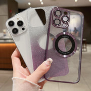 For iPhone 13 Pro MagSafe Gradient Glitter Electroplating TPU Phone Case(Silvery)